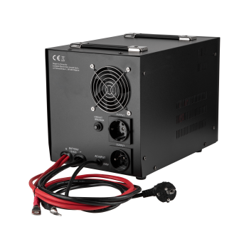Zasilacz awaryjny KEMOT PROsinus-2000 przetwornica z czystym przebiegiem sinusoidalnym i funkcją ładowania 12V 230V 2000VA/1200W - kolor czarny